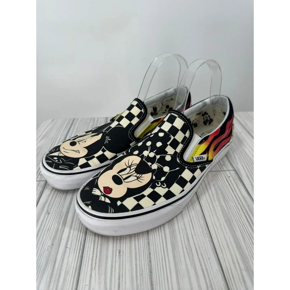 Vans Disney x Mickey & Minnie Flame Classic Slip On Women Size 10 Mens Size 8.5 - Picture 1 of 12